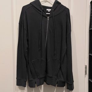 Black knit zip hoodie Size L